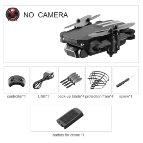 LS-MIN RC Mini Drone 4K 1080P HD Camera WiFi Fpv Air Pressure Altitude Hold One Key Take Off Helicopter Foldable Quadcopter Toy (Color: Nocamera Black)