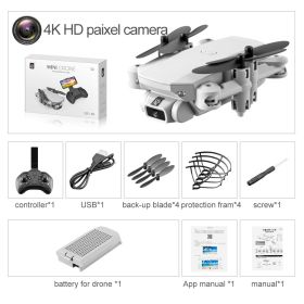 LS-MIN RC Mini Drone 4K 1080P HD Camera WiFi Fpv Air Pressure Altitude Hold One Key Take Off Helicopter Foldable Quadcopter Toy (Color: 4K Gray Box)