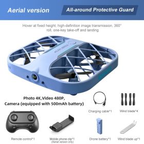 H107 Mini Drone Dron 8K 4K Quadcopter with Camera Real-Time Transmission Mini Pocket UFO Small Remote Control Plane Toy Boy (Color: 4K 1Battery Blue)
